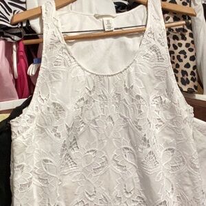 H&M White Lace A Line Dress.